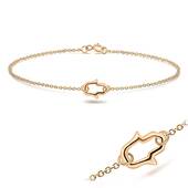 Rose Gold Plated Petite Hamsa Silver Bracelet BRS-172-RO-GP